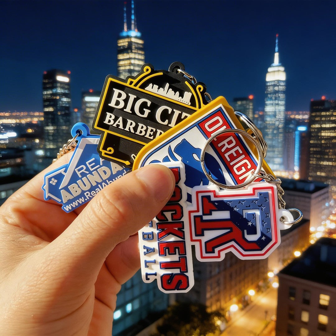 Custom 3D Die-Cut Rubber Keychains