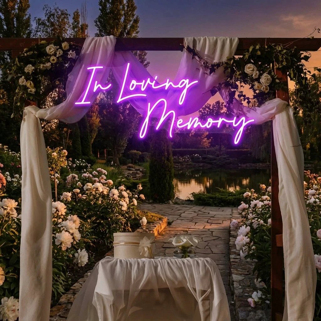 In Loving Memory Led Neon Sign Light, Neon Light Sign For Wedding