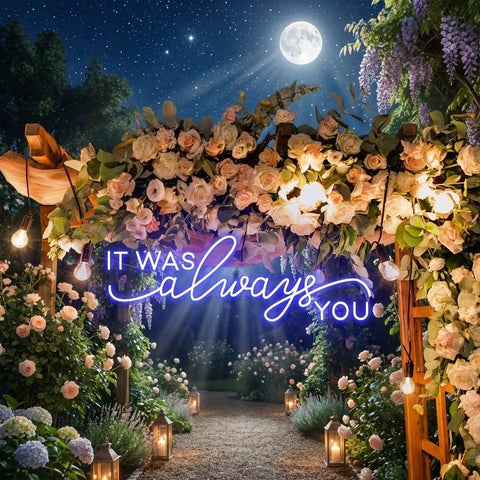 Neon Light Sign For Wedding, It Was Always You Neon Sign, Neon Last Name Sign Wedding