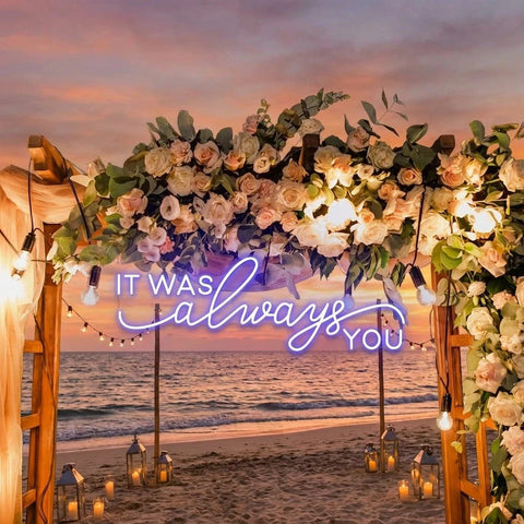 Neon Light Sign For Wedding, It Was Always You Neon Sign, Neon Last Name Sign Wedding