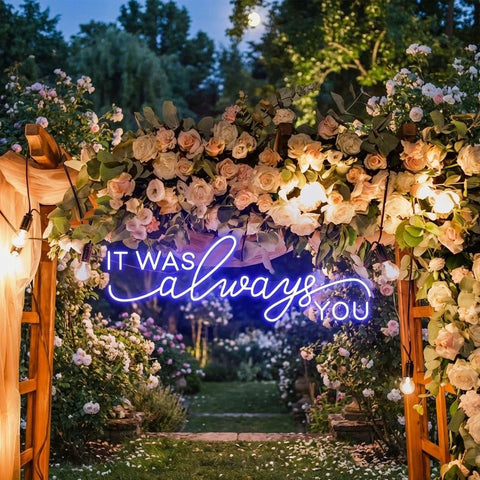 Neon Light Sign For Wedding, It Was Always You Neon Sign, Neon Last Name Sign Wedding