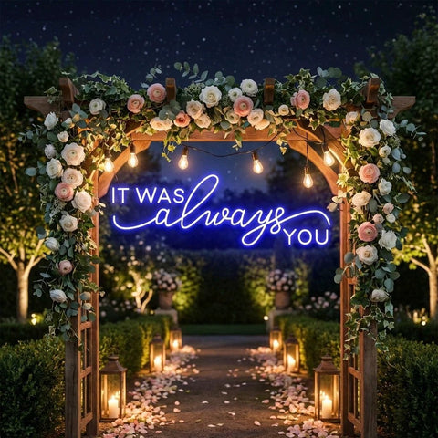 Neon Light Sign For Wedding, It Was Always You Neon Sign, Neon Last Name Sign Wedding