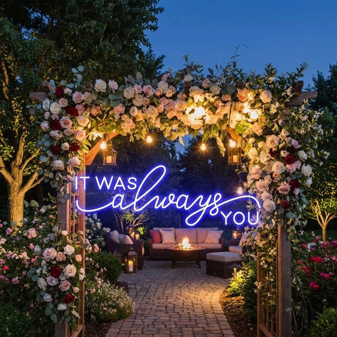 Neon Light Sign For Wedding, It Was Always You Neon Sign, Neon Last Name Sign Wedding