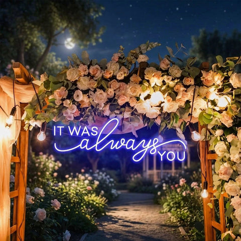 Neon Light Sign For Wedding, It Was Always You Neon Sign, Neon Last Name Sign Wedding