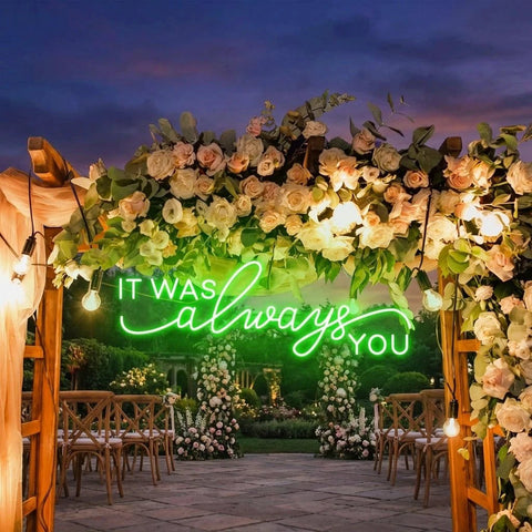 Neon Light Sign For Wedding, It Was Always You Neon Sign, Neon Last Name Sign Wedding