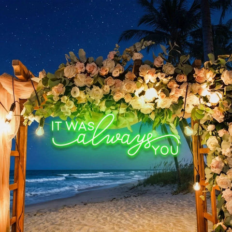 Neon Light Sign For Wedding, It Was Always You Neon Sign, Neon Last Name Sign Wedding