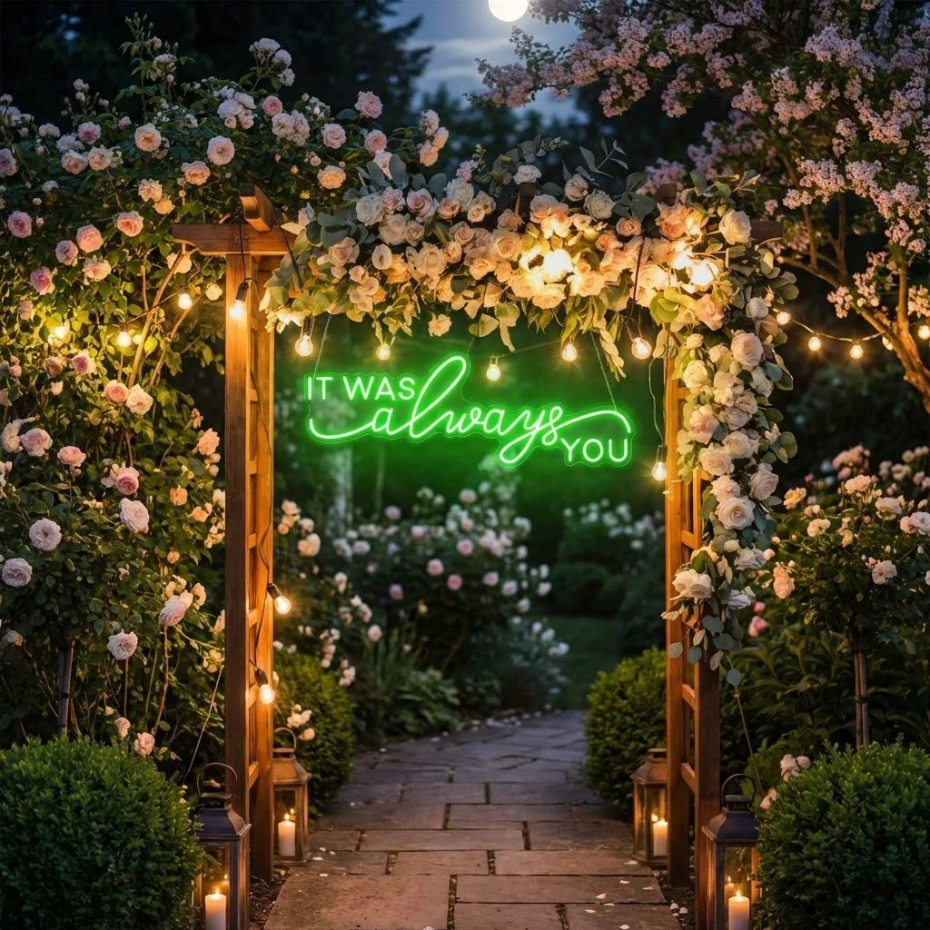 Neon Light Sign For Wedding, It Was Always You Neon Sign, Neon Last Name Sign Wedding