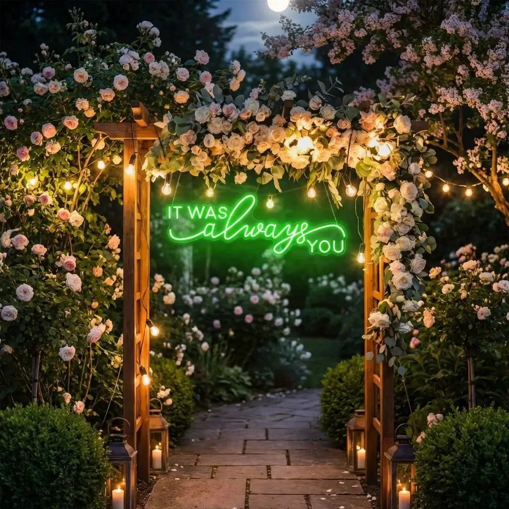 Neon Light Sign For Wedding, It Was Always You Neon Sign, Neon Last Name Sign Wedding