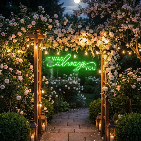 Neon Light Sign For Wedding, It Was Always You Neon Sign, Neon Last Name Sign Wedding