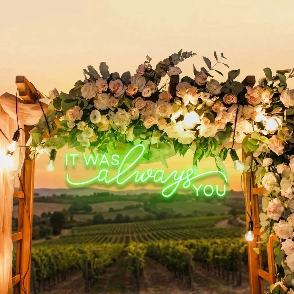 Neon Light Sign For Wedding, It Was Always You Neon Sign, Neon Last Name Sign Wedding