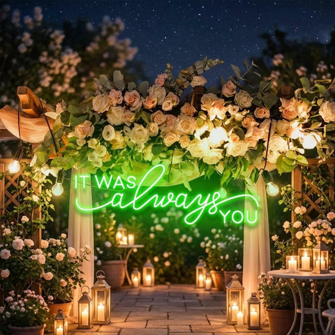 Neon Light Sign For Wedding, It Was Always You Neon Sign, Neon Last Name Sign Wedding