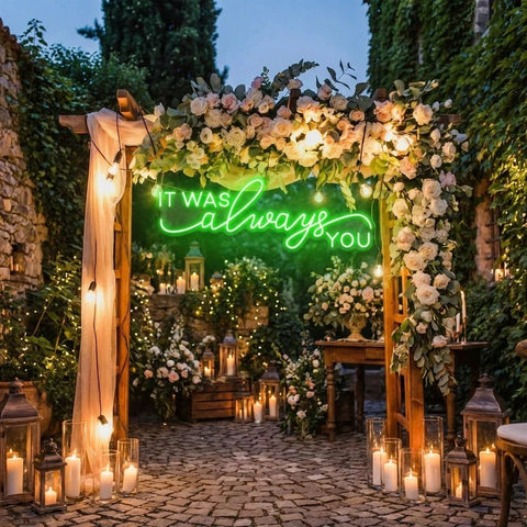 Neon Light Sign For Wedding, It Was Always You Neon Sign, Neon Last Name Sign Wedding