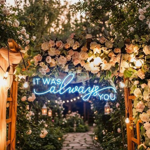 Neon Light Sign For Wedding, It Was Always You Neon Sign, Neon Last Name Sign Wedding