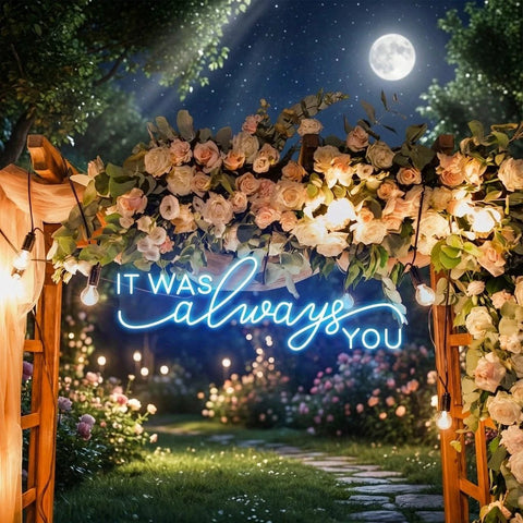 Neon Light Sign For Wedding, It Was Always You Neon Sign, Neon Last Name Sign Wedding