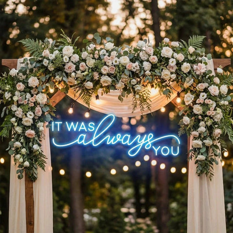 Neon Light Sign For Wedding, It Was Always You Neon Sign, Neon Last Name Sign Wedding