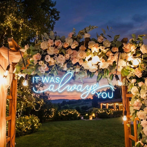 Neon Light Sign For Wedding, It Was Always You Neon Sign, Neon Last Name Sign Wedding