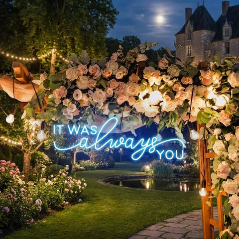 Neon Light Sign For Wedding, It Was Always You Neon Sign, Neon Last Name Sign Wedding