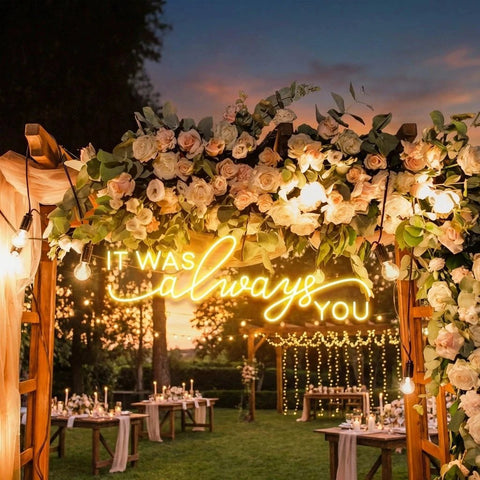 Neon Light Sign For Wedding, It Was Always You Neon Sign, Neon Last Name Sign Wedding