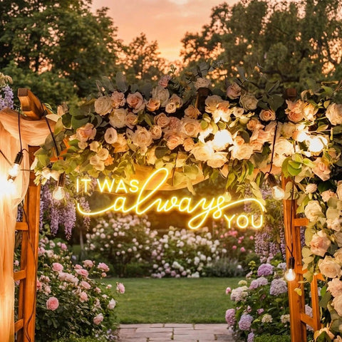Neon Light Sign For Wedding, It Was Always You Neon Sign, Neon Last Name Sign Wedding