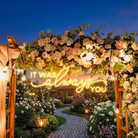 Neon Light Sign For Wedding, It Was Always You Neon Sign, Neon Last Name Sign Wedding