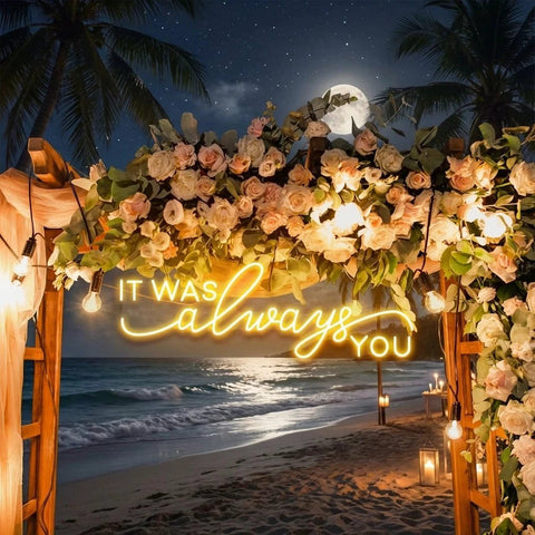 Neon Light Sign For Wedding, It Was Always You Neon Sign, Neon Last Name Sign Wedding