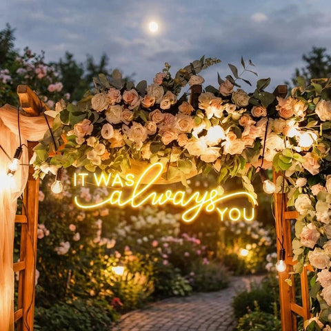 Neon Light Sign For Wedding, It Was Always You Neon Sign, Neon Last Name Sign Wedding