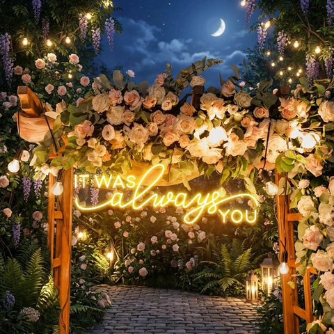 Neon Light Sign For Wedding, It Was Always You Neon Sign, Neon Last Name Sign Wedding