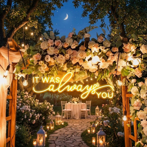 Neon Light Sign For Wedding, It Was Always You Neon Sign, Neon Last Name Sign Wedding