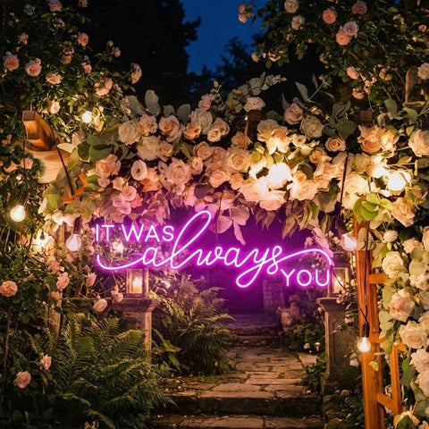 Neon Light Sign For Wedding, It Was Always You Neon Sign, Neon Last Name Sign Wedding