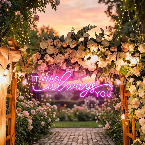 Neon Light Sign For Wedding, It Was Always You Neon Sign, Neon Last Name Sign Wedding