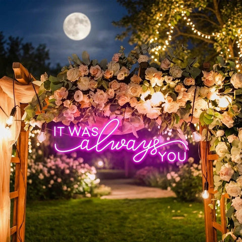 Neon Light Sign For Wedding, It Was Always You Neon Sign, Neon Last Name Sign Wedding
