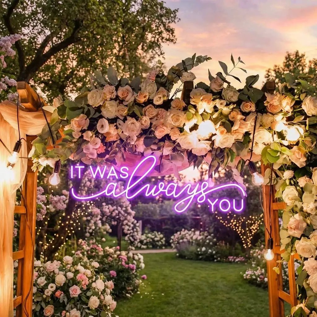Neon Light Sign For Wedding, It Was Always You Neon Sign, Neon Last Name Sign Wedding
