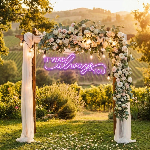 Neon Light Sign For Wedding, It Was Always You Neon Sign, Neon Last Name Sign Wedding