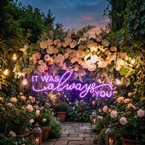Neon Light Sign For Wedding, It Was Always You Neon Sign, Neon Last Name Sign Wedding