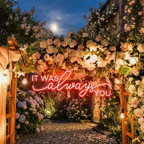 Neon Light Sign For Wedding, It Was Always You Neon Sign, Neon Last Name Sign Wedding