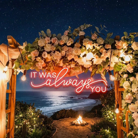 Neon Light Sign For Wedding, It Was Always You Neon Sign, Neon Last Name Sign Wedding