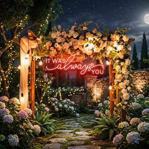 Neon Light Sign For Wedding, It Was Always You Neon Sign, Neon Last Name Sign Wedding