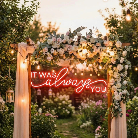 Neon Light Sign For Wedding, It Was Always You Neon Sign, Neon Last Name Sign Wedding