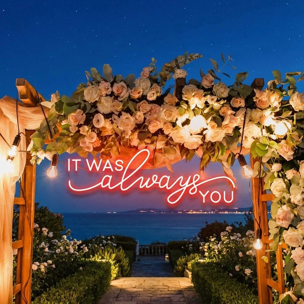 Neon Light Sign For Wedding, It Was Always You Neon Sign, Neon Last Name Sign Wedding