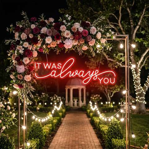 Neon Light Sign For Wedding, It Was Always You Neon Sign, Neon Last Name Sign Wedding