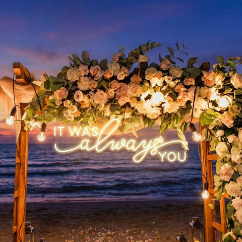 Neon Light Sign For Wedding, It Was Always You Neon Sign, Neon Last Name Sign Wedding