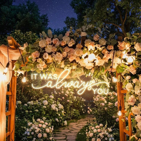Neon Light Sign For Wedding, It Was Always You Neon Sign, Neon Last Name Sign Wedding