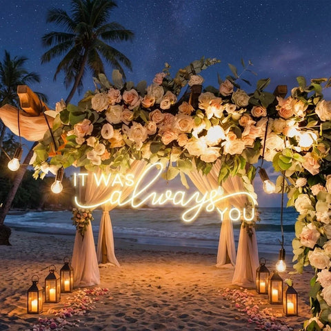 Neon Light Sign For Wedding, It Was Always You Neon Sign, Neon Last Name Sign Wedding