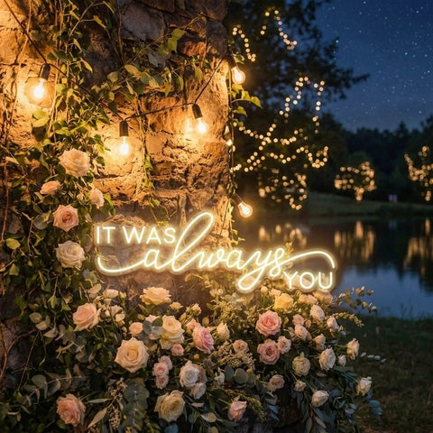 Neon Light Sign For Wedding, It Was Always You Neon Sign, Neon Last Name Sign Wedding