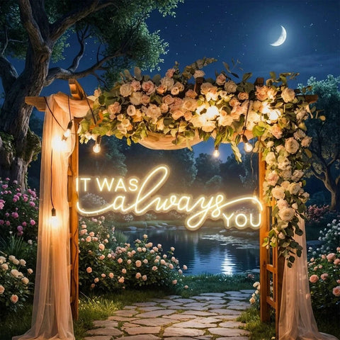 Neon Light Sign For Wedding, It Was Always You Neon Sign, Neon Last Name Sign Wedding