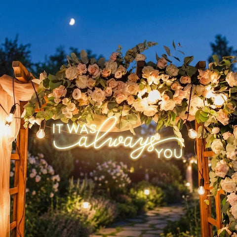 Neon Light Sign For Wedding, It Was Always You Neon Sign, Neon Last Name Sign Wedding