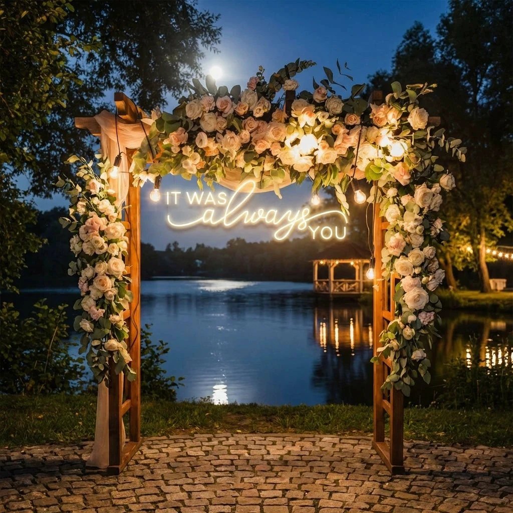 Neon Light Sign For Wedding, It Was Always You Neon Sign, Neon Last Name Sign Wedding
