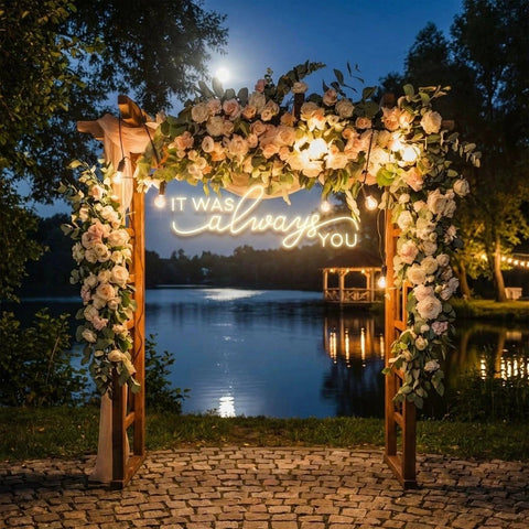 Neon Light Sign For Wedding, It Was Always You Neon Sign, Neon Last Name Sign Wedding