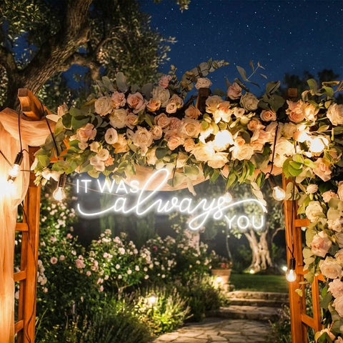 Neon Light Sign For Wedding, It Was Always You Neon Sign, Neon Last Name Sign Wedding