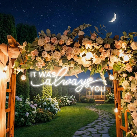 Neon Light Sign For Wedding, It Was Always You Neon Sign, Neon Last Name Sign Wedding
